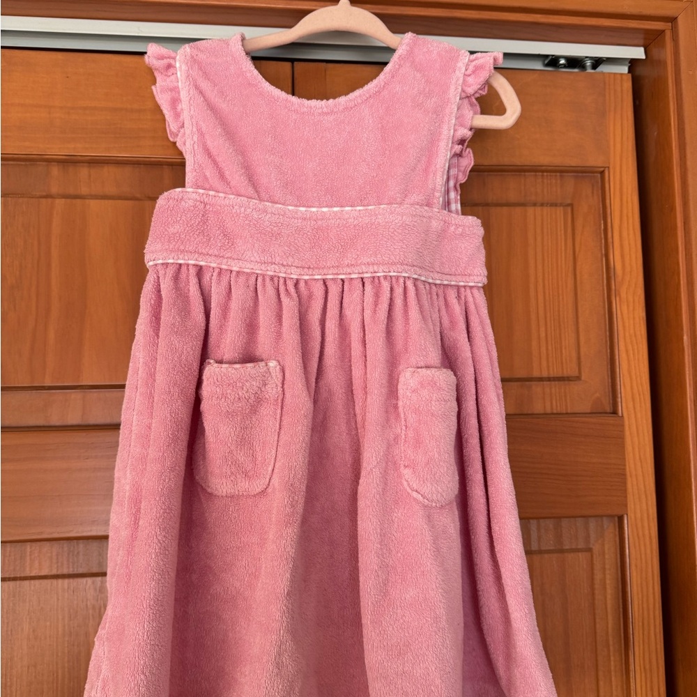 Minnow French Terry Pink Sleeveless pinafore Dress with Pockets